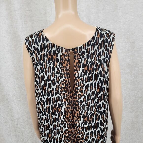 Vanity Fair 70s Leopard Print Nightgown Slip Dress Zigzag Hem Nylon Lounger - Picture 8 of 16